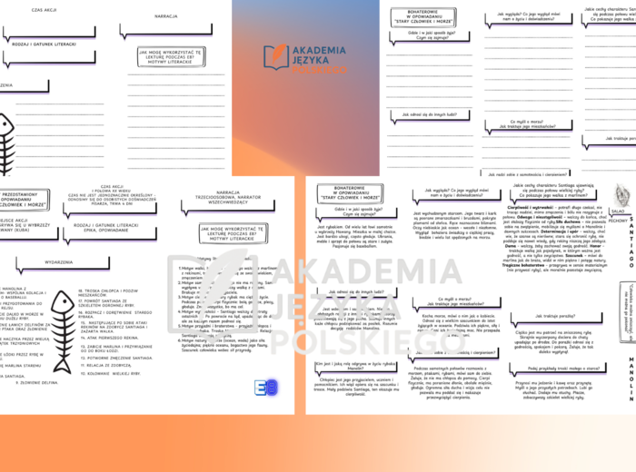 "Stary człowiek i morze" - kompletny pakiet: dwie gry karciane, (odwrócona) kartkówka, dwie karty pracy i garść pomysłów