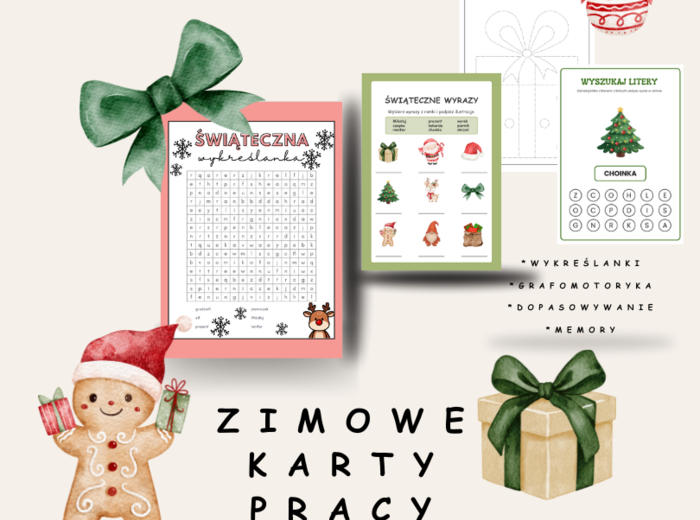 Zimowe karty pracy - Boże Narodzenie