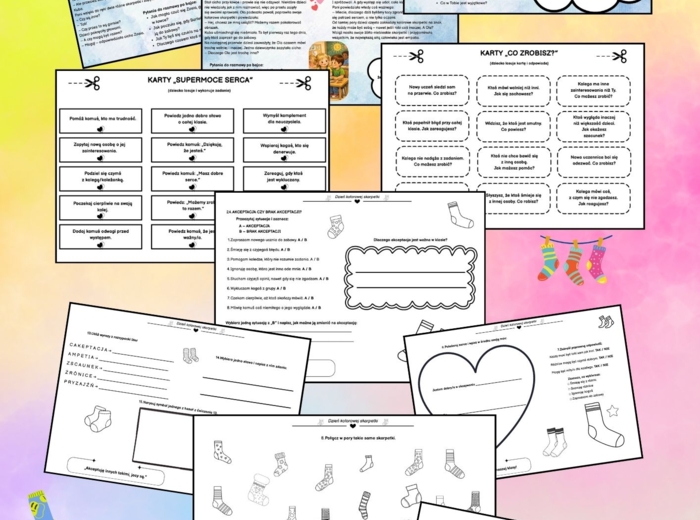 🧦🌈 Dzień Kolorowej Skarpetki – gotowy pakiet dla klas 1–3!