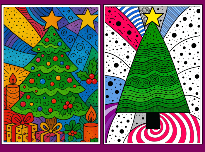 🎄🎅 Świąteczne Kolorowanki Zentangle – Relaks, Kreatywność i Magia Świąt! ✨- Boże Narodzenie - mikołajki - zima - 35 szt.