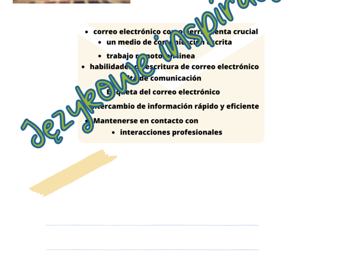 Hiszpański biznesowy – pisanie e-maili/worksheet/gotowa lekcja