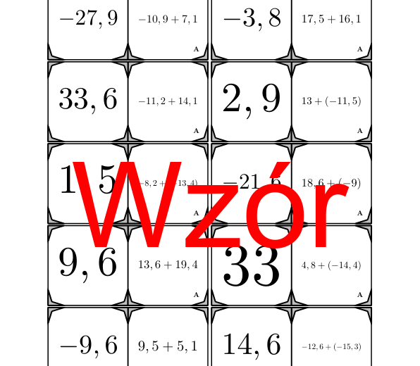 Domino - Dodawanie dodatnich i ujemnych liczb dziesiętnych | matematyka