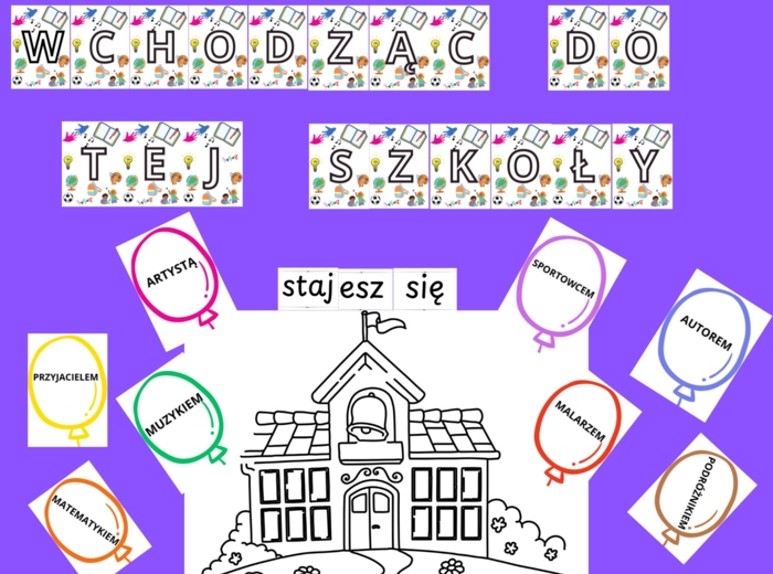 Dekoracja, gazetka, Rozpoczęcie roku szkolnego, szkoła