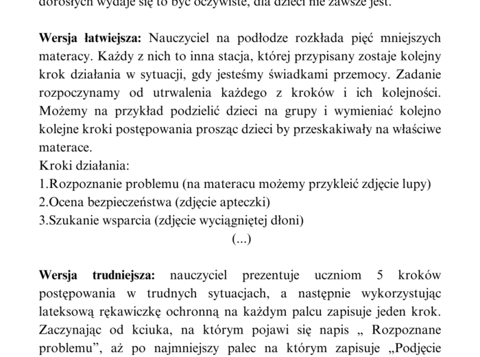 Projekt "STOP przemocy!" dla przedszkola i szkół podstawowych