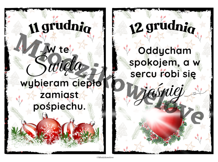 Kalendarz adwentowy-afirmacje