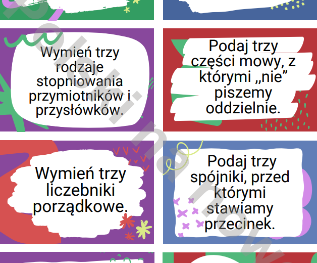 Gramatyczne 1,2,3! / Konkurs polonistyczny obejmujący wiedzę teoretyczną z zakresu fleksji i składni.