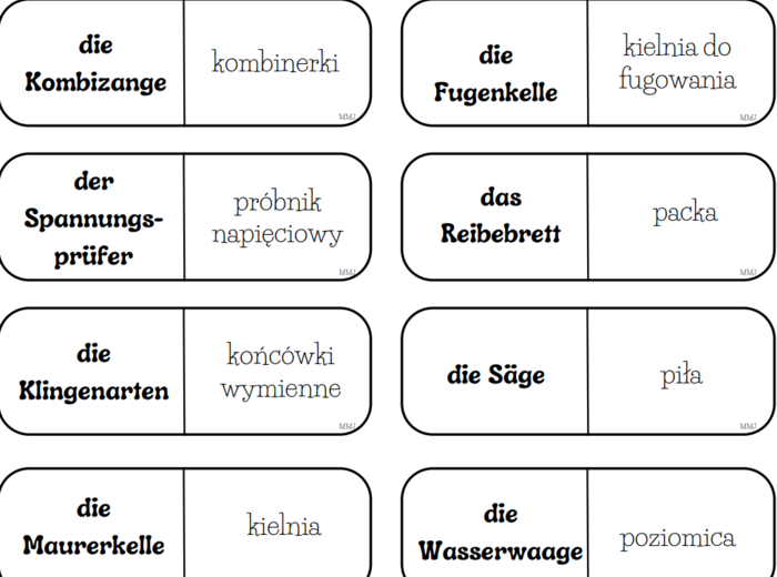 Słownictwo branżowe - budownictwo - język niemiecki