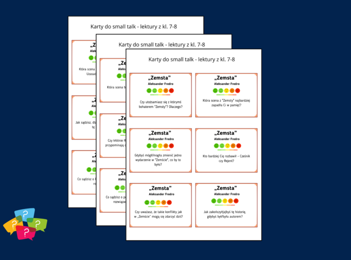 "ZEMSTA" – Karty do SMALL TALK – lektury – gra