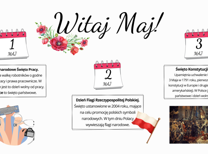 WITAJ MAJ - GAZETKA TEMATYCZNA O ŚWIĘTACH MAJOWYCH/ możliwość własnej aranżacji