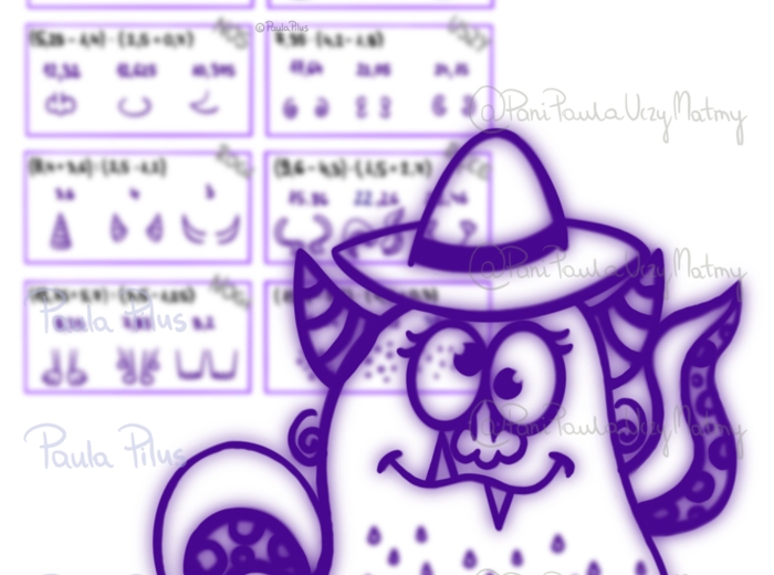 Halloween Stworki z Ułamków Dziesiętnych: Oblicz i Stwórz Potworka! – Karta Pracy dla Klas 5-8