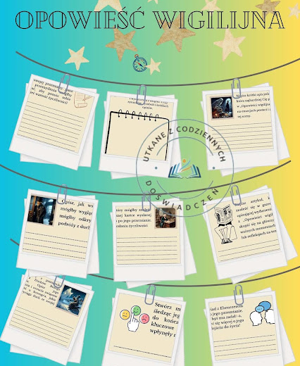 Kreatywne pisanie wzbogaca lekcje poświęcone lekturom szkolnym- stacje zadaniowe do ,,Opowieści wigilijnej"