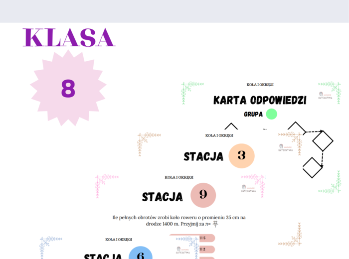 Stacje zadaniowe - koła i okręgi