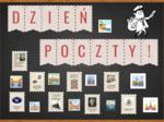 Gazetka: Dzień poczty, Dzień znaczka pocztowego, girlanda, ciekawostki, materiały gotowe do druku.