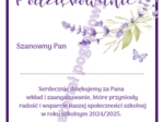 Podziękowanie dla rodziców na koniec roku szkolnego 2024/2025