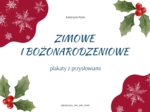 Zimowe i bożonarodzeniowe plakaty z przysłowiami