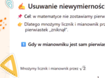Usuwania niewymierności z mianownika