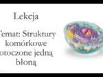 Klasa 1 (zakres rozszerzony) - Struktury komórkowe otoczone jedną błoną - prezentacja