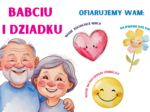 Gazetka szkolna na Dzień Babci i Dziadka. Prosta dekoracja na korytarz, do klasy lub apel szkolny/Możliwość własnej aranżacji/ niepowtarzalna grafika