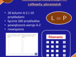 Równania liniowe (liczby całkowite), przekształcenia równoważne (mnożenie, dzielenie), pierwiastek całkowity | matematyka, algebra | 26 kolumn