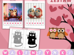 Walentynki Zestaw zadań. Puzzle. Szlaczki. Obliczenia. Labirynty. Girlanda