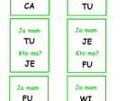 Zestaw kart typu kto ma, ja mam – nauka czytania