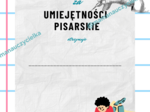 Dyplom za umiejętności pisarskie