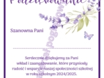 Podziękowanie dla rodziców na koniec roku szkolnego 2024/2025