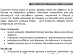 Quiz - Jakim bohaterem z lektury jesteś? - scenariusz ćwiczenia