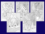 ❄️🎄Zimowe Kolorowanki w Stylu Zentangle – idealne do relaksu i twórczej zabawy! - 36 szt.🎄 - zima