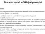 Maraton zadań krótkiej odpowiedzi