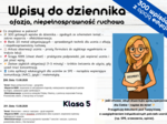 Wpisy do dziennika - Niepełnosprawność ruchowa, afazja, klasa 5, Nauczyciel współorganizujący (NWK)