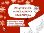 Krzyżówka „Mikołajkowa” – klasy 1–8, świetlica, godzina wychowawcza, język polski