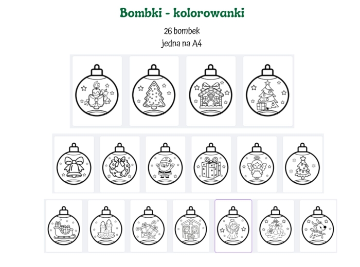 Bombki - kolorowanki pdf