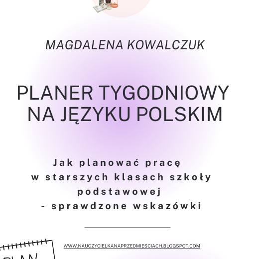 E-book Planer tygodniowy na języku polskim. Jak planować pracę w starszych klasach szkoły podstawowej.