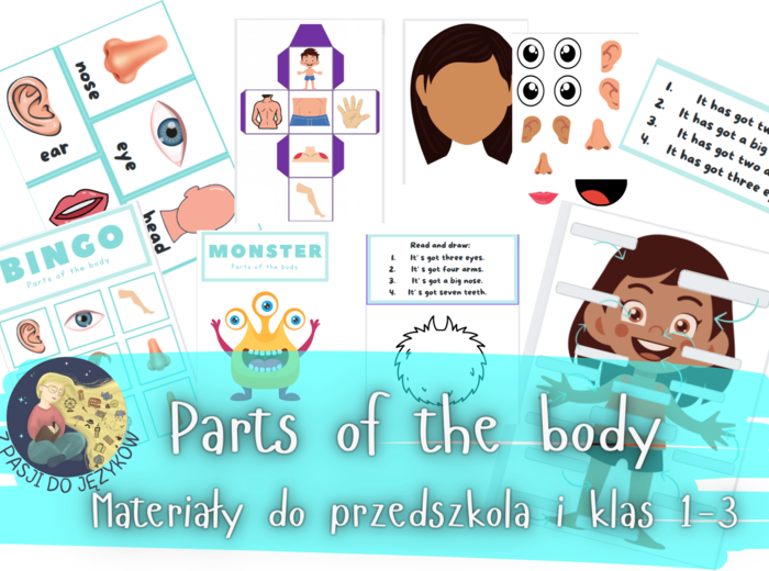 Parts of the body, Części ciała po angielsku przedszkole klasy 1-3