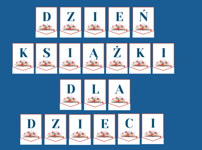DZIEŃ KSIĄŻKI DLA DZIECI – girlanda – napis – gazetka – wersja 3