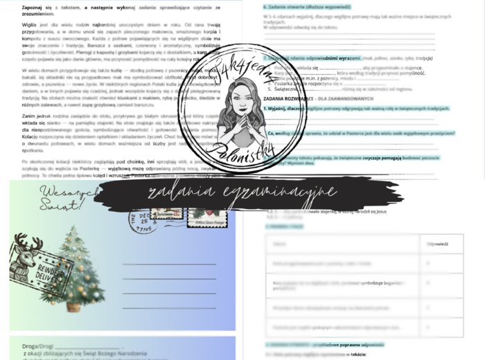 🎄✨ Bożonarodzeniowe Czytanie ze Zrozumieniem – zestaw egzaminacyjny dla klas 4-6