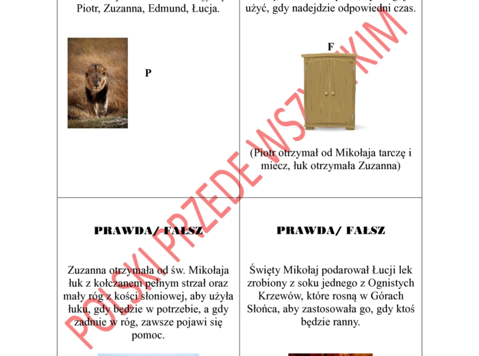 Opowieści z Narnii- Prawda/ Fałsz