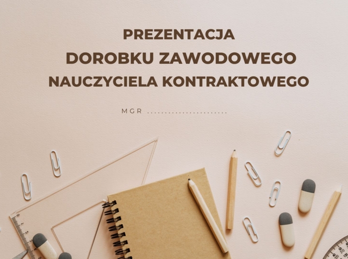Szablon prezentacji dorobku nauczyciela na egzamin mianowany.