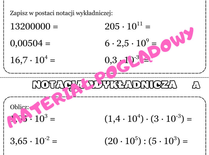 Szybkie karteczki - potęgi i pierwiastki. Klasa 7. Klasa 8.