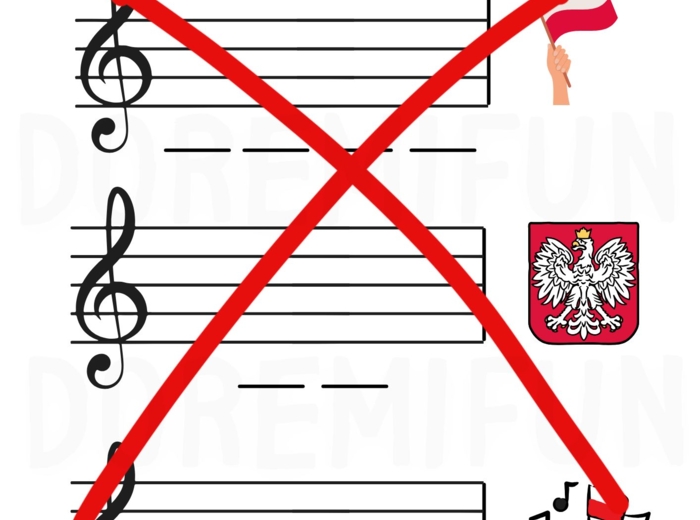 Karta pracy - nazwy dźwięków w symbolach narodowych.