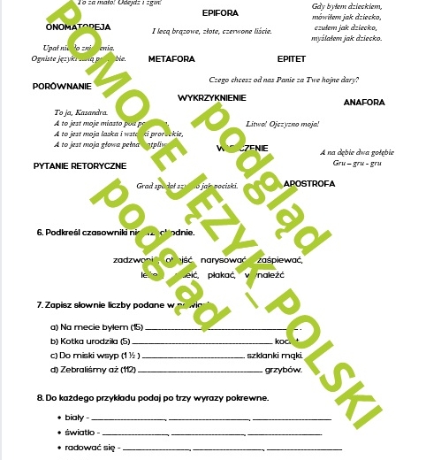Dzień Języka Ojczystego - zadania dla kl. 7