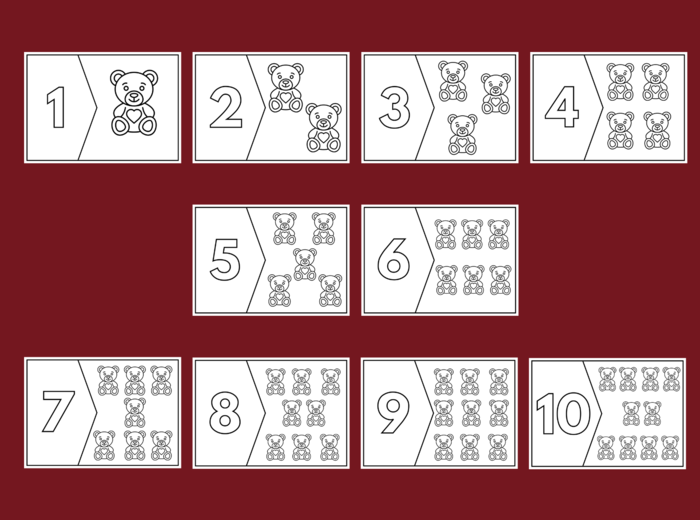 MISIOWE LICZENIE – Dzień Pluszowego Misia - puzzle – układanka- układanki – biblioteka – świetlica – przedszkole – 2 wersje