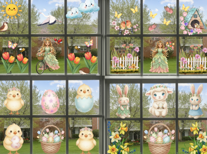 MEGA PAKIET WIOSENNO-ŚWIĄTECZNY| Dwustronne ozdoby - aż 72 strony  kolorowych dekoracji  ✨ Idealne na gazetkę|okna lud drzwi klasy