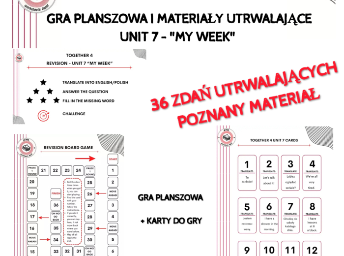 Together 4 - Revision Game Unit 7 - materiały utrwalające