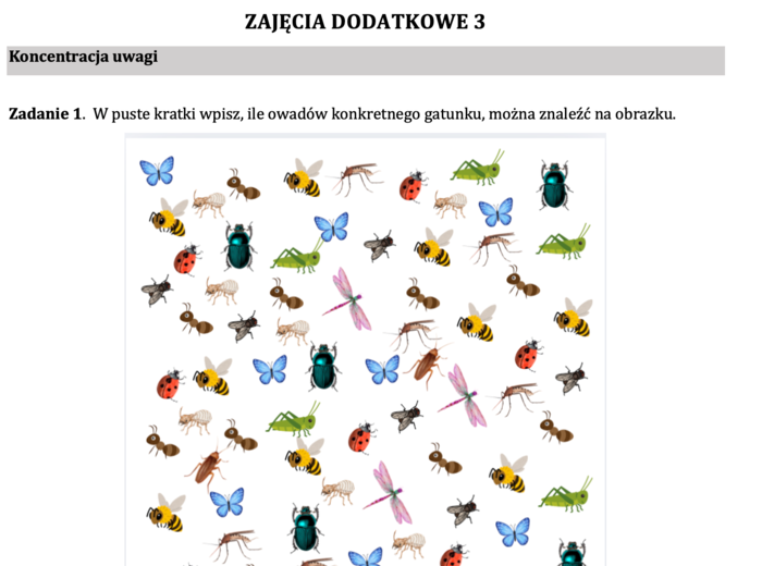 Zajęcia wyrównawcze 3 - pakiet zadań
