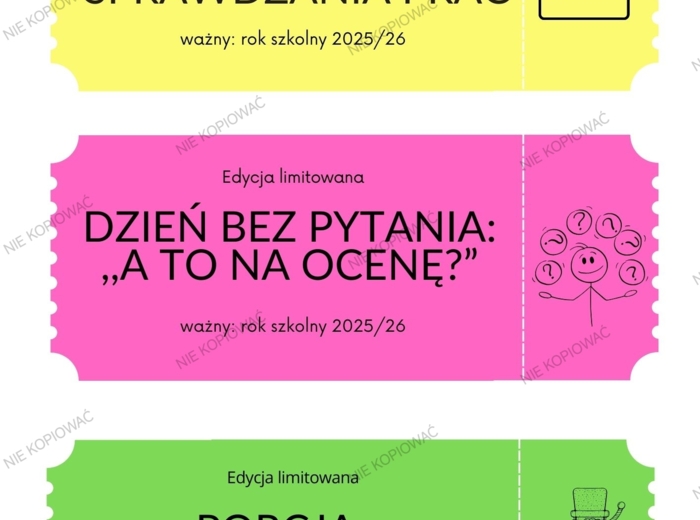 Zabawne kupony dla pracowników szkoły na DEN