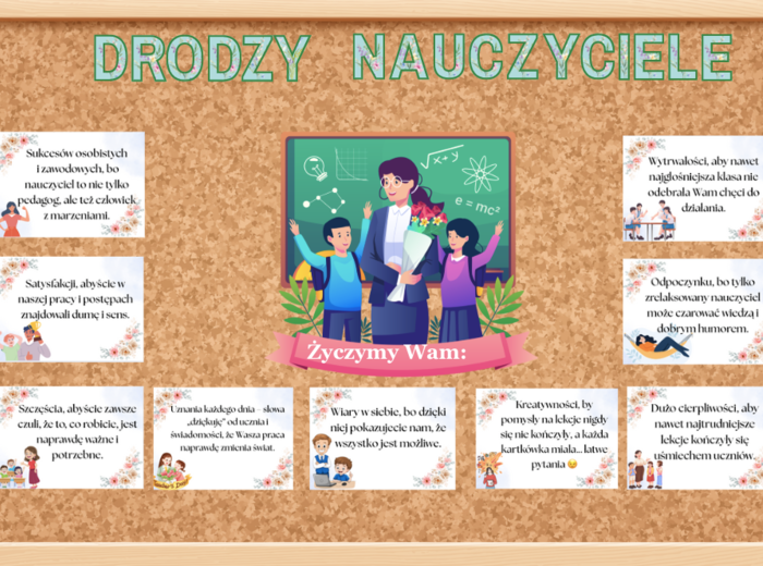 📚✨ Gazetka na Dzień Nauczyciela – 37 stron A4|Duży plakatat w zestawie| 9 planszy z życzeniami ✨📚