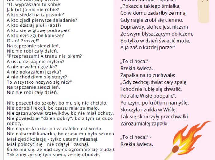 Wiersze do recytacji - klasy 4, 5, 6, 7, 8