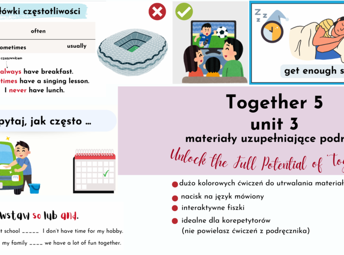 Together 5, unit 3, materiały dodatkowe, adverbs of frequency, suggestions